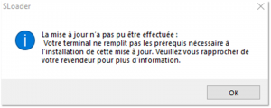 la mise à jour n'a pas pu être effectuée